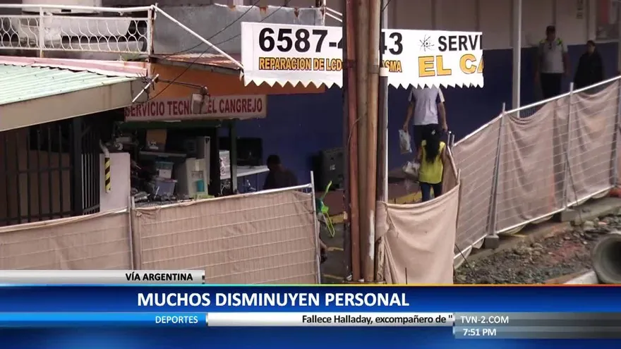 Comerciantes afectados por trabajos en la Vía Argentina