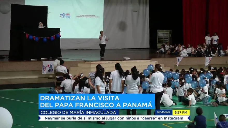 Estudiantes  dramatizan visita del Papa Francisco a Panamá