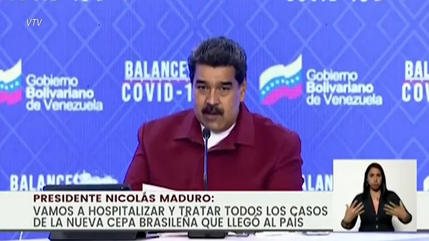 Maduro anuncia presencia en Venezuela de variante brasileña de covid-19