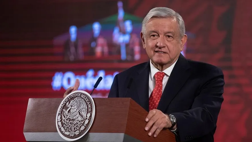 El mandatario mexicano, Andrés Manuel López Obrador, durante una rueda de prensa matutina en Palacio Nacional de Ciudad de México