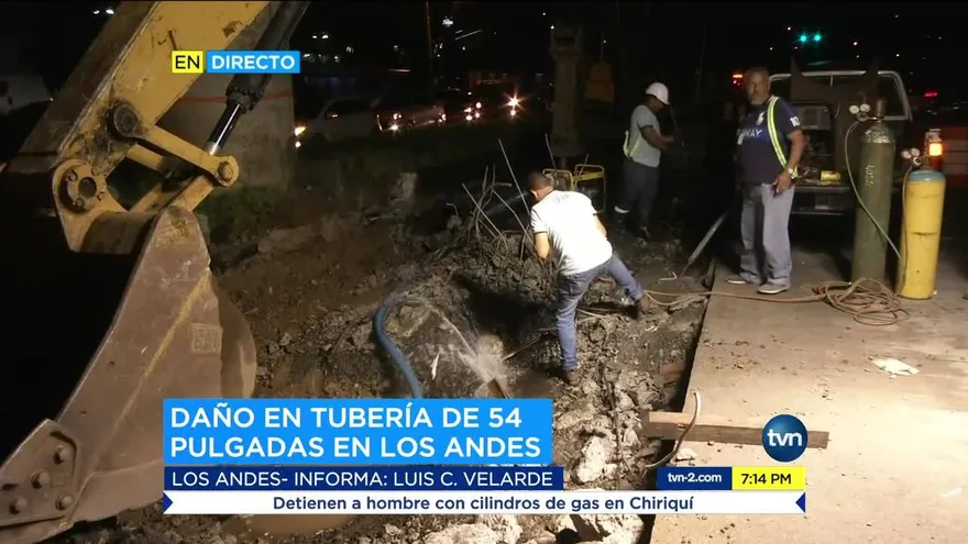 Idaan no estima tiempo en reparación de tubería rota en Los Andes