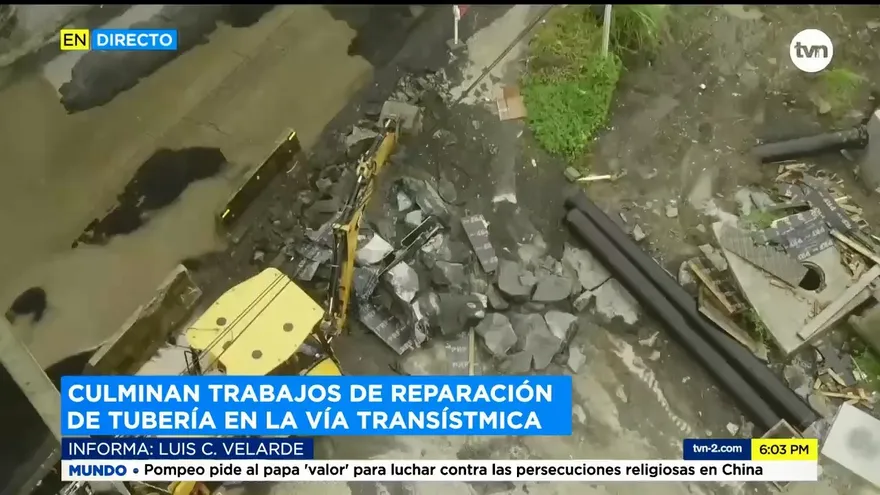 Culminan los trabajos de reparación de tuberías en la Vía Transístmica
