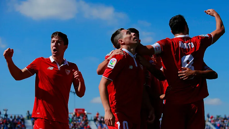 Jugadores del Sevilla celebran
