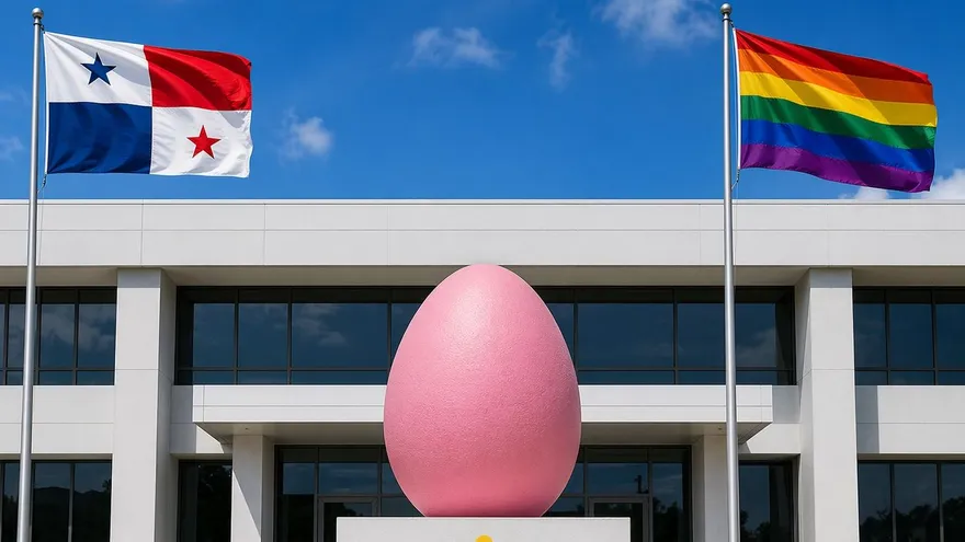 Imagen creada con inteligencia artificial con fines ilustrativos sobre la nominación del Ministerio de Salud al "Huevo Rosa" de la comunidad LGBTQ