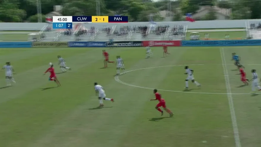 Gol de Erick Pinto al minuto 45 Curazao vs Panamá Premundial Sub-17 de Concacaf
