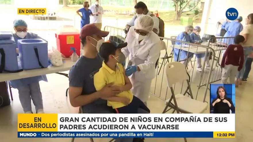 Vacunación para niños en el Parque Omar