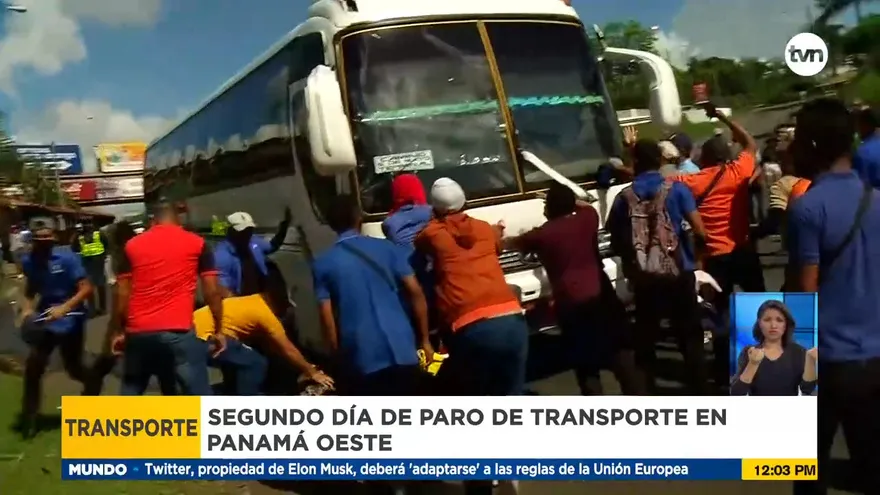 Enfrentamientos de transportistas con la Policía Nacional en Panamá Oeste