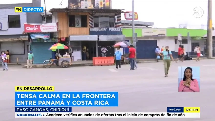 Se mantiene en calma la situación en la frontera de Panamá con Costa Rica