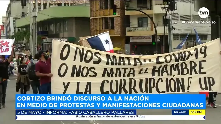Cortizo brindó discurso a la Nación en medio de protestas