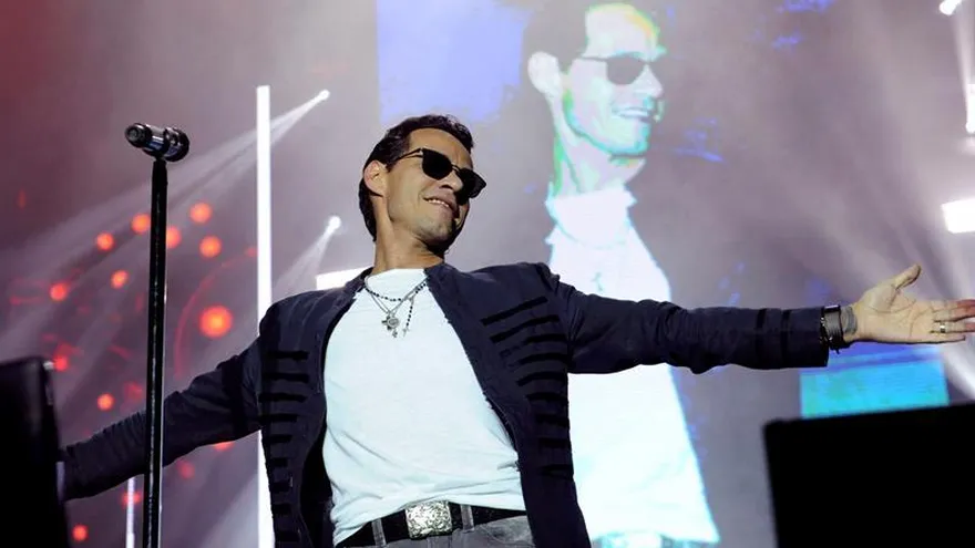 El cantante neoyorquino de origen puertorriqueño Marc Anthony, durante el concierto en Radio City