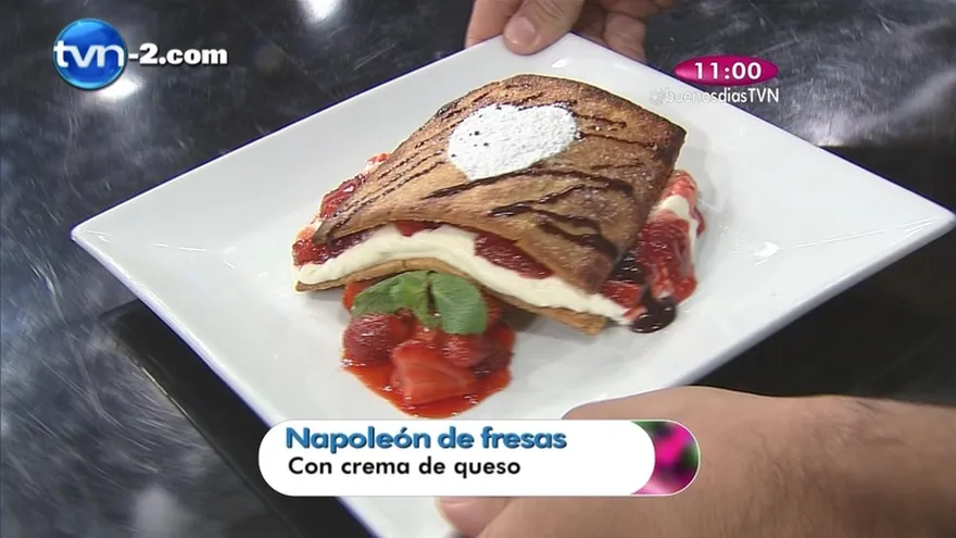 Receta - Napoleon de Fresas con crema de queso