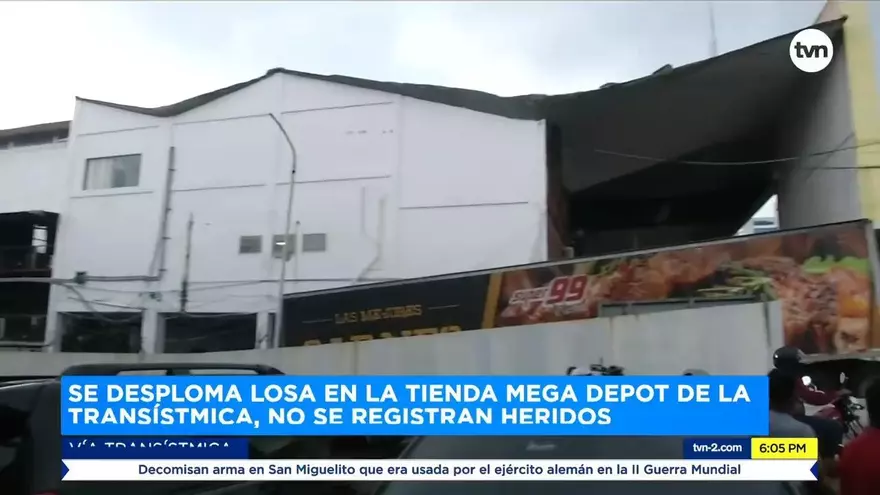 Se desplomó losa en Megadepot de Transístmica