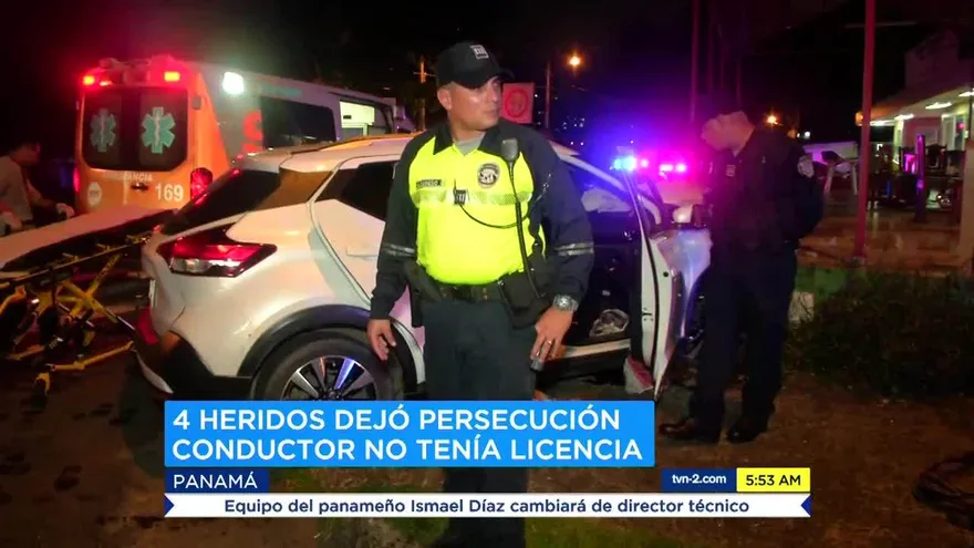 Cuatro heridos tras persecución policial