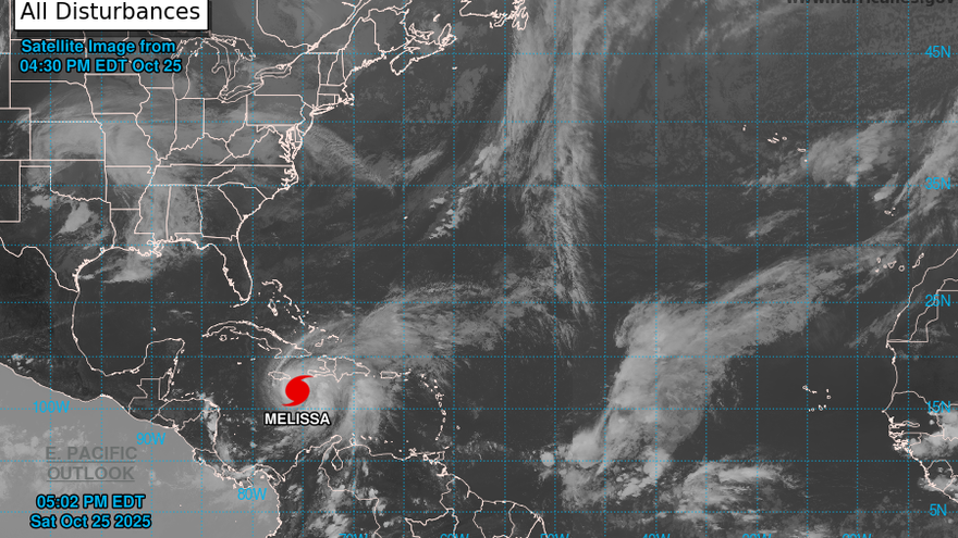 Melissa se convierte en huracán en el Caribe, informan meteorólogos de Estados Unidos.