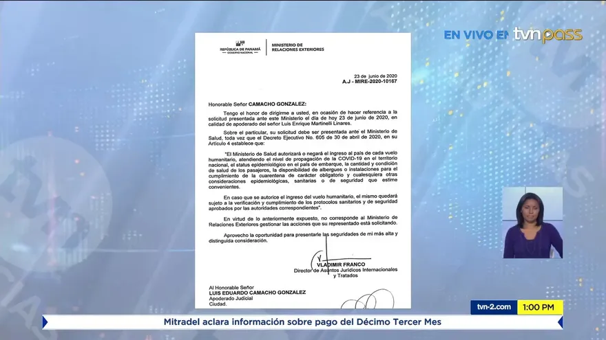 Solicitan a Cancillería el regreso por razones humanitarias de Luis Enrique Martinelli Linares