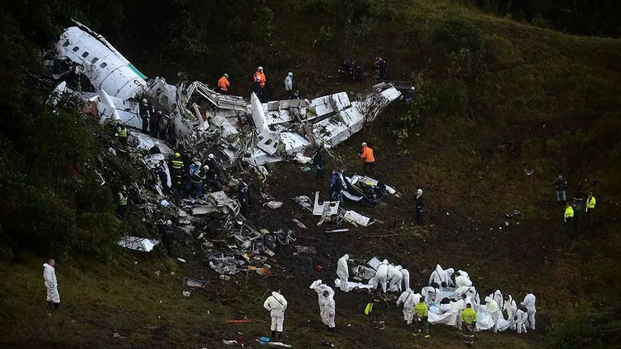 Lugar del accidente del avión del Chapecoense