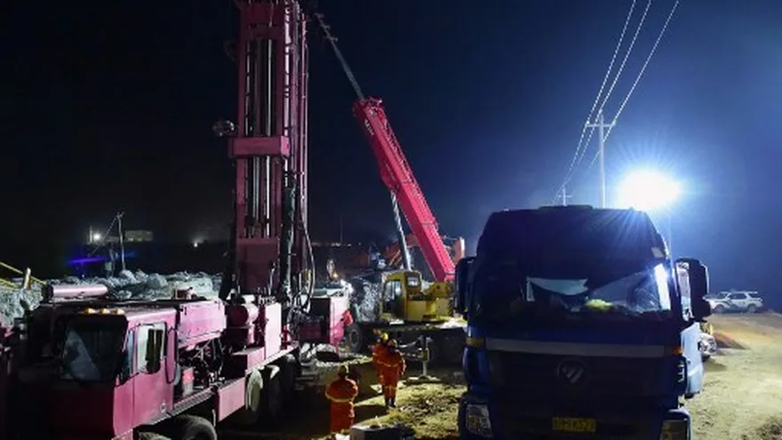 Trabajos de rescate de los mineros atrapados