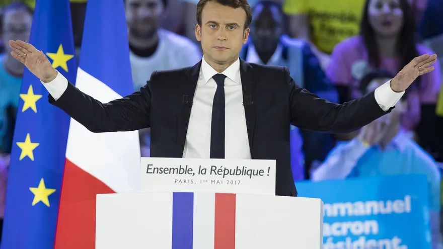 El candidato socioliberal a la Presidencia francesa, Emmanuel Macron