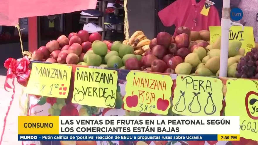 Venta de frutas en La Peatonal registra una baja