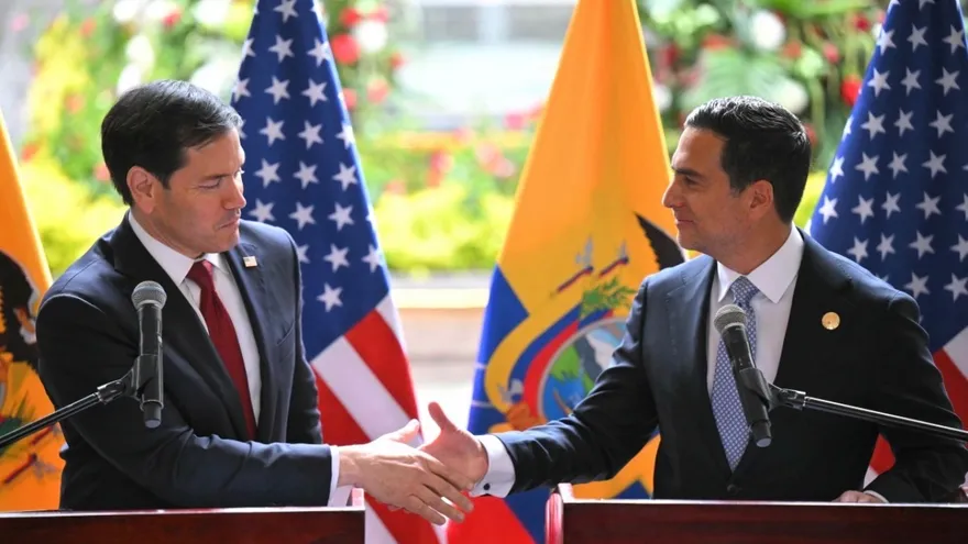 Secretario de Estado de Estados Unidos, Marco Rubio; Roberto Kury, ministro de Ecuador