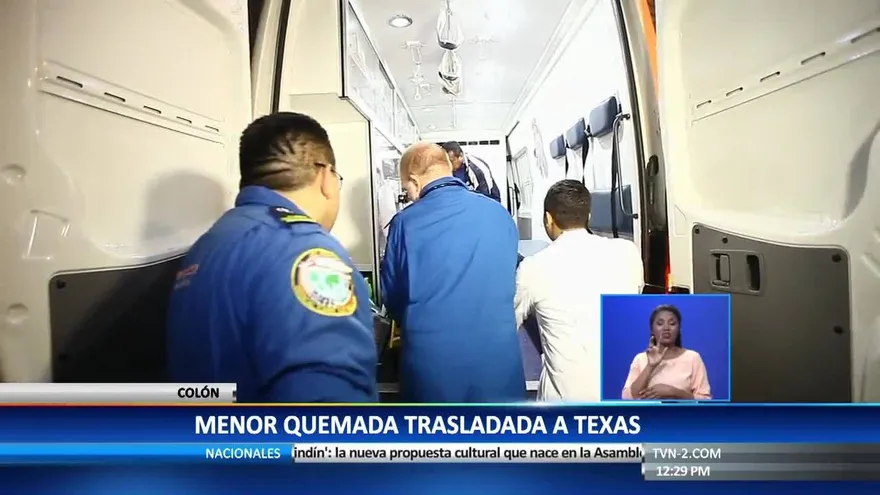 Hablan familiares de la menor quemada trasladada a EEUU
