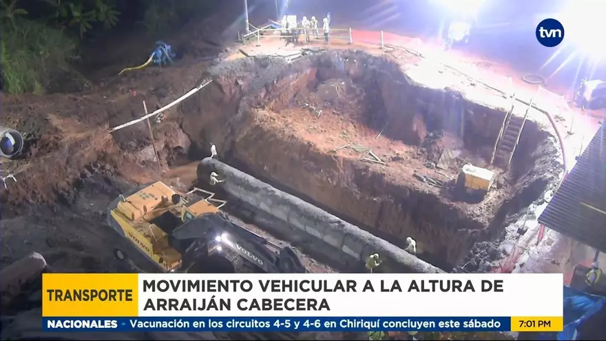 Trabajos de reparación de vía colapsada en Arraiján reportan 70% de avance
