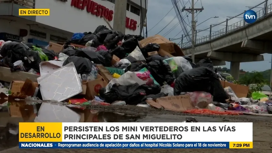 Basura en la principales vías de San Miguelito