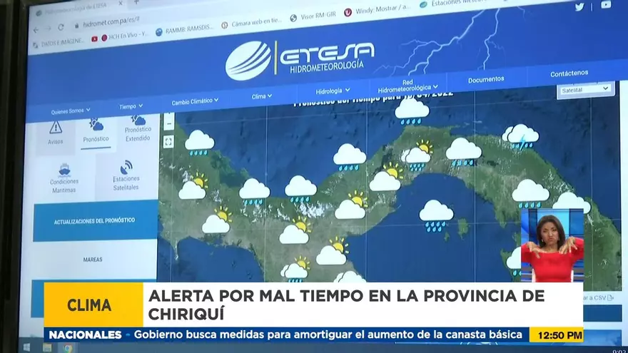 Alertan sobre mal tiempo en Chiriquí