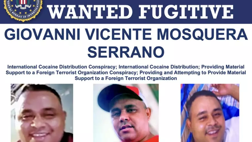 Giovanni Mosquera, presunto cabecilla del Tren de Aragua en la página de los más buscados del FBI