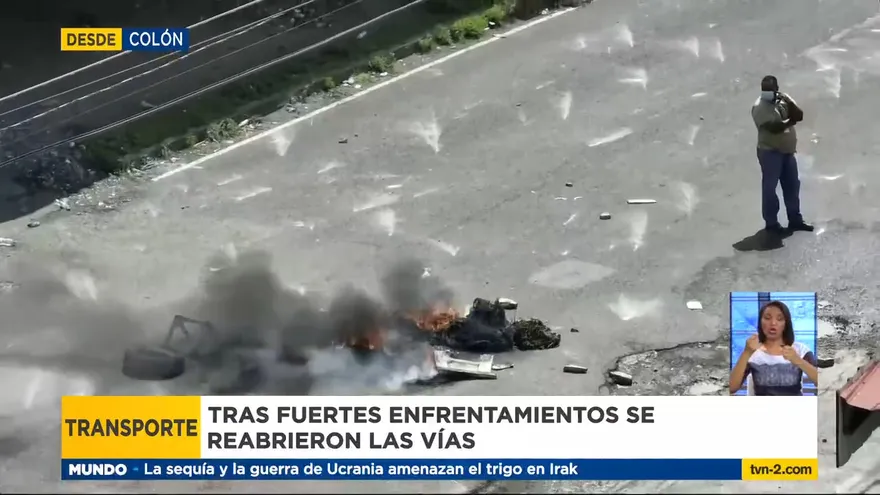 Hubo enfrentamientos en medio del paro general en Colón