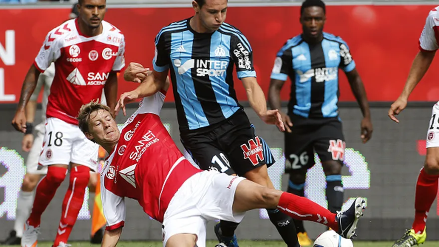 Acción del partido entre Marsella y Reims