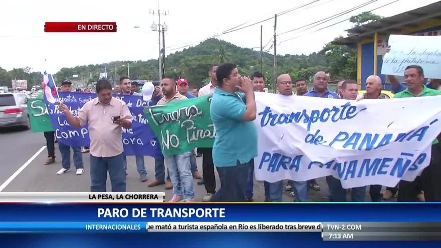 Taxistas apoyan paro en La Chorrera