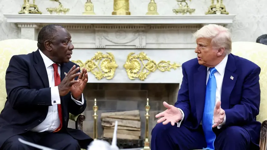 presidente estadounidense Donald Trump se reúne con el presidente sudafricano Cyril Ramaphosa