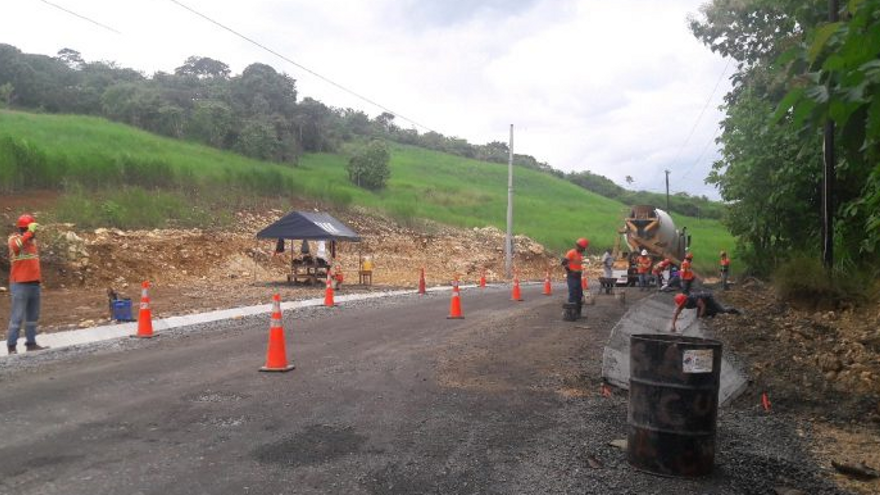 Trabajos en la carretera en Chilibre