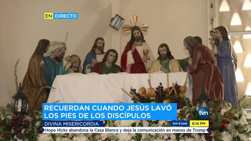 Lavatorio de los pies y procesión del silencio marcaron conmemoración de Jueves Santo