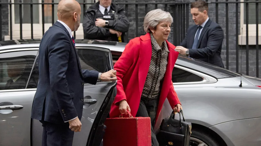 La primera ministra británica, Theresa May, llega a Downing Street, este 16 de noviembre