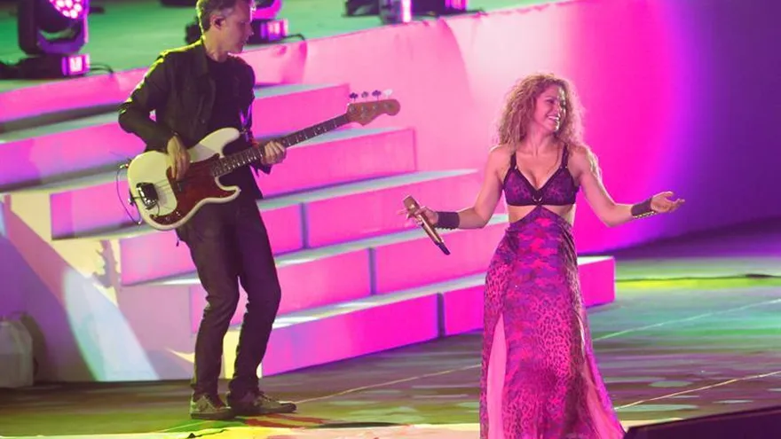 Shakira durante su presentación en la inauguración de los Juegos Centroamericanos y del Caribe 2018.