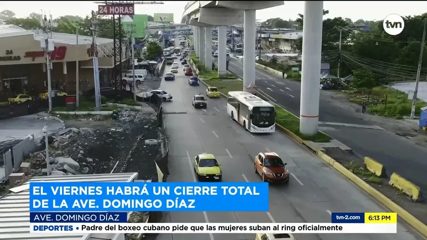 Cierre en la Domingo Días por trabajos del metro este viernes