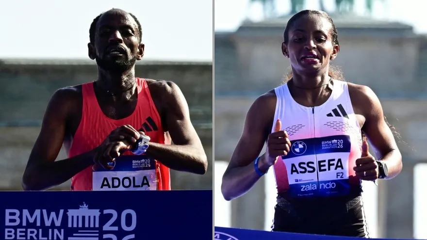 Guye Adola (i) y Tigst Assefa (d)