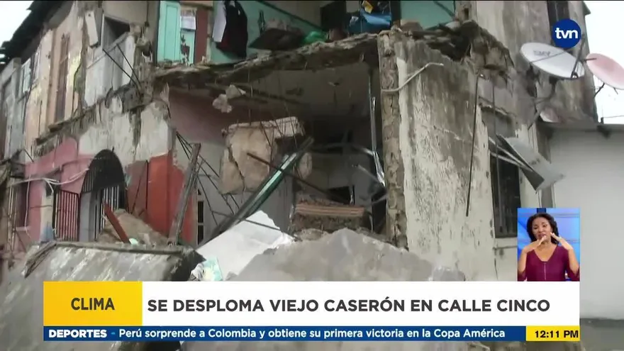Se desploma caserón en la ciudad de Colón