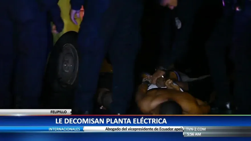 Detienen a tres hombres por hurto de planta eléctrica