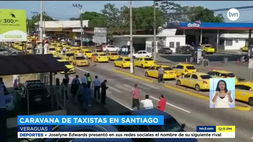 Taxistas en Veraguas realizan caravana de protesta