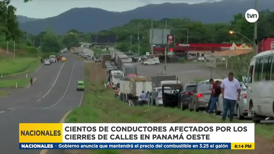 Cientos de conductores afectados por los cierres de calles en Panamá Oeste