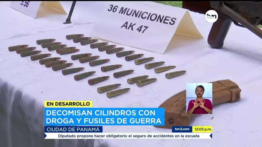 Decomisan cilindros con droga y fusiles de guerra