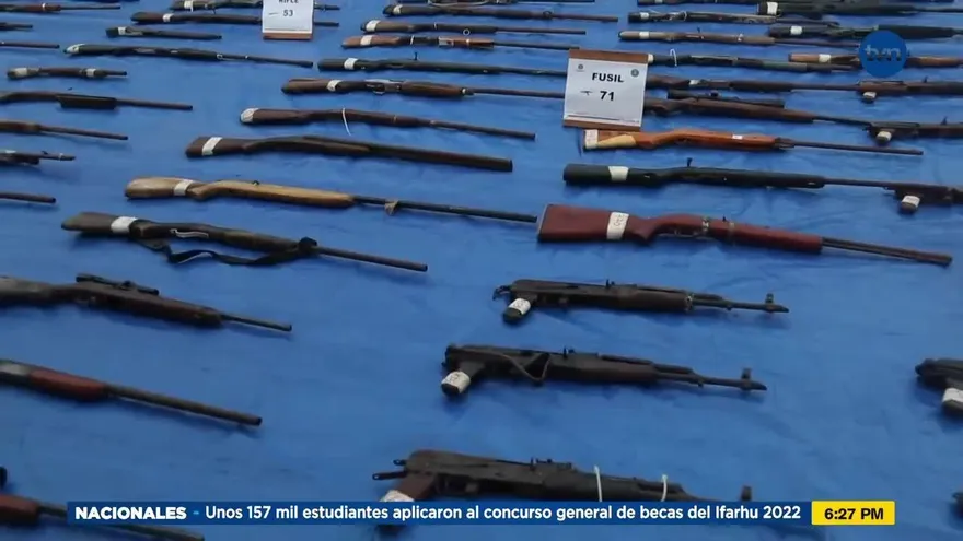 Más de 2 mil armas de fuego fueron sacadas de las calles en el 2021