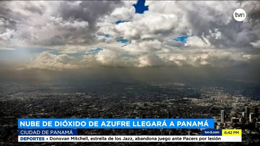 Nube de dióxido de azufre se acerca a Panamá