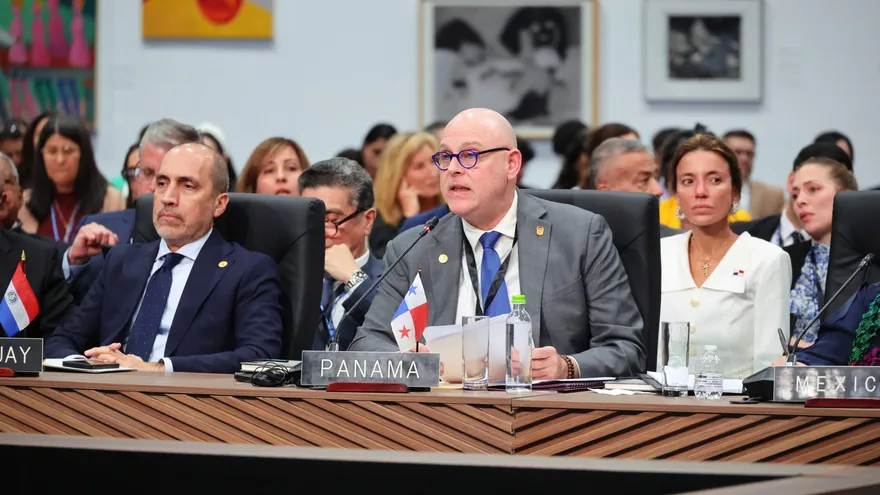 Viceministro de Asuntos Multilaterales y Cooperación, Carlos Guevara Mann en su intervención ante la Asamblea General de la OEA / Ministerio de Relaciones Exteriores.