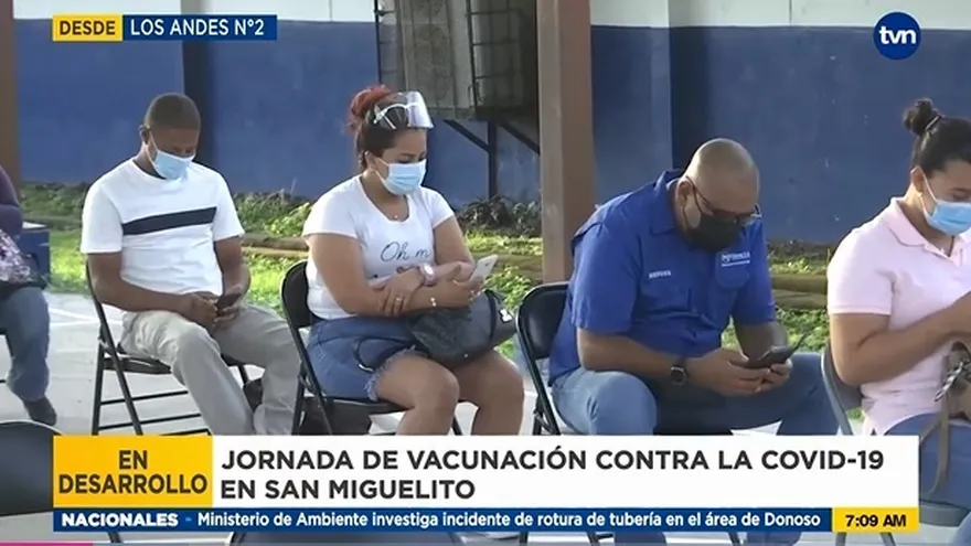 Aplicación de la segunda dosis en San Miguelito con AstraZeneca