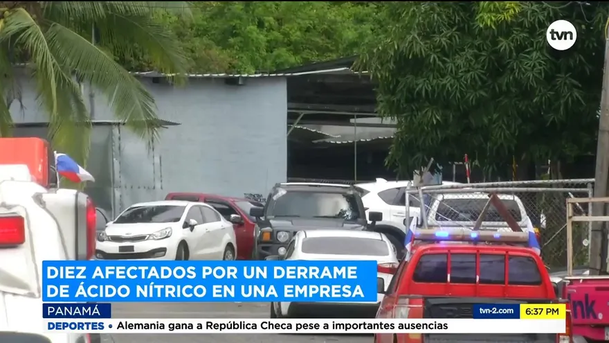 Diez afectados por un derrame de ácido nítrico en una empresa