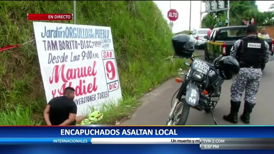 Tres sujetos encapuchados asaltaron un local en Los Guayabitos de La Chorrera.